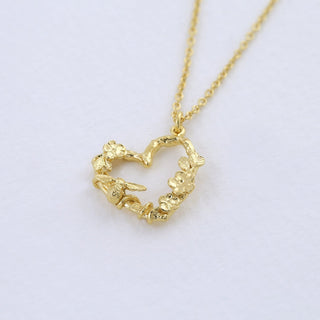 Floral Heart Necklace with Itsy Bitsy Bee