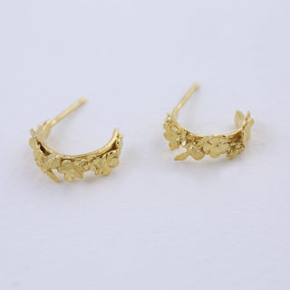 Floral Huggie Hoops with Itsy Bitsy Bee