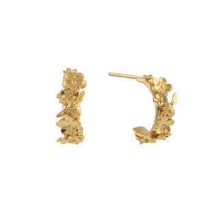 Floral Huggie Hoops with Itsy Bitsy Bee