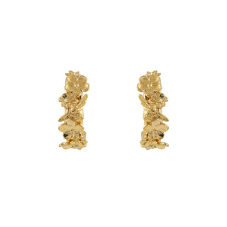 Floral Huggie Hoops with Itsy Bitsy Bee