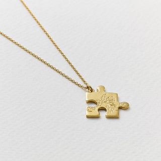 Floral Puzzle Piece Necklace