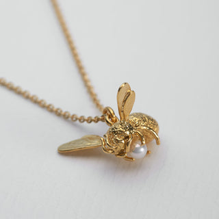Flying Bee with Pearl Necklace