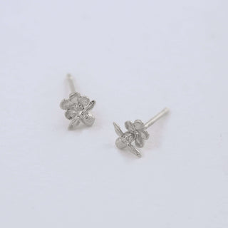 Forget Me Not Stud Earrings with Itsy Bitsy Bee - Silver