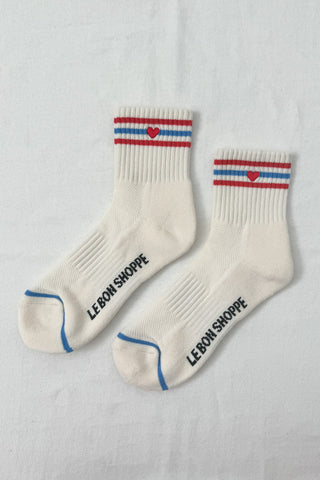 Girlfriend Socks - Leche + Heart