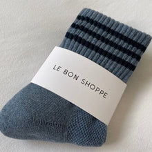 Load image into Gallery viewer, Le Bon Shoppe Girlfriend Socks -Indigo