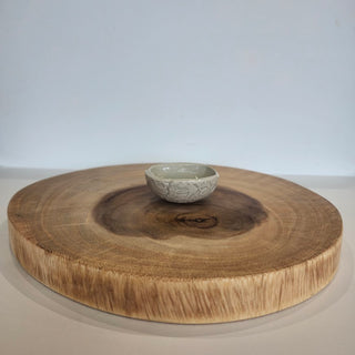 Glass Textured Trinket Dish - White