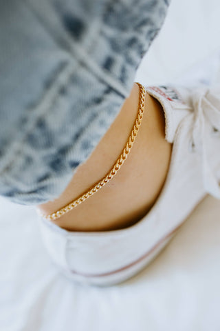 Gold Filled Curb Chain Anklet