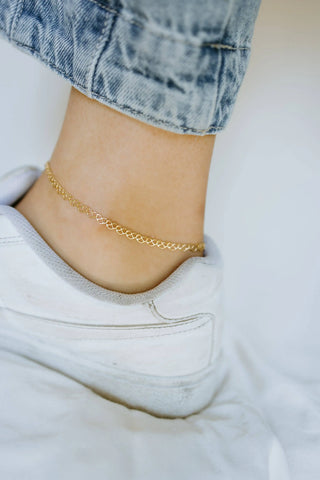 Gold Filled Heart Link Anklet