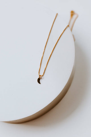 Gold Filled Mini Crescent Moon Necklace