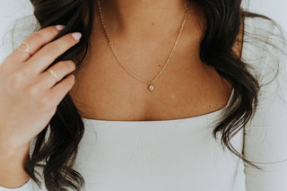 Gold Puff Heart Paperclip Necklace