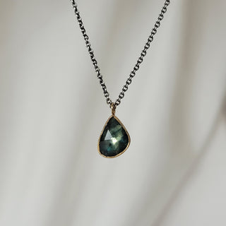 Green Sapphire Drop Necklace