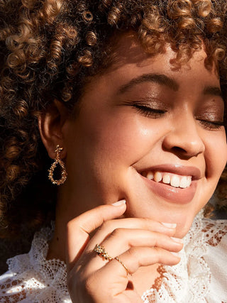 Rosette Teardrop Earrings