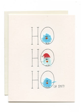 "HO HO HOly shit!" Blue Christmas Birds