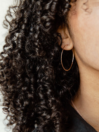 Hammered 1.5" Hoop Earrings