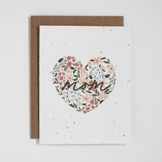 Plantable Greeting Card - Mom Floral Heart