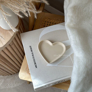 Heart Catch All Trinket Tray - Cream White