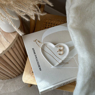 Heart Catch All Trinket Tray - Light Beige