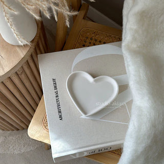Heart Catch All Trinket Tray - Light Beige