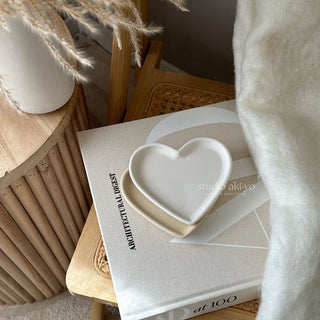 Heart Catch All Trinket Tray - Light Beige