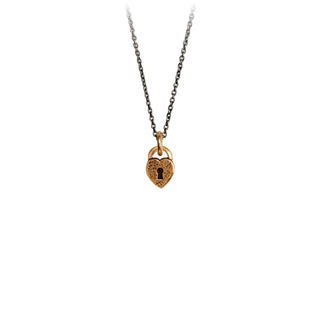 Heart Lock Bronze Symbol Charm Necklace