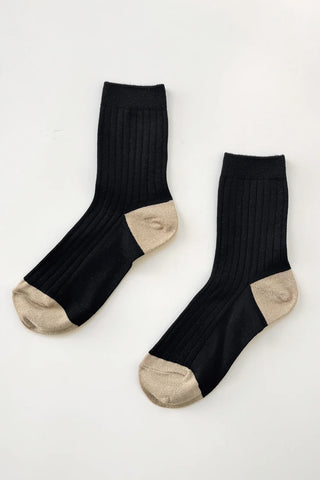 Her Glow Socks-Black/Gold