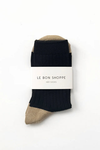 Her Glow Socks-Black/Gold