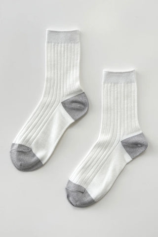 Her Glow Socks-White/Silver