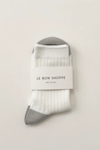 Her Glow Socks-White/Silver