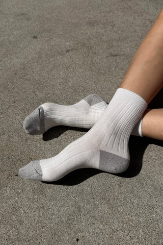 Her Glow Socks-White/Silver