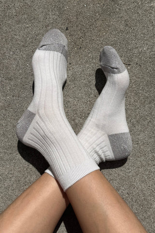 Her Glow Socks-White/Silver