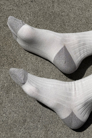 Her Glow Socks-White/Silver