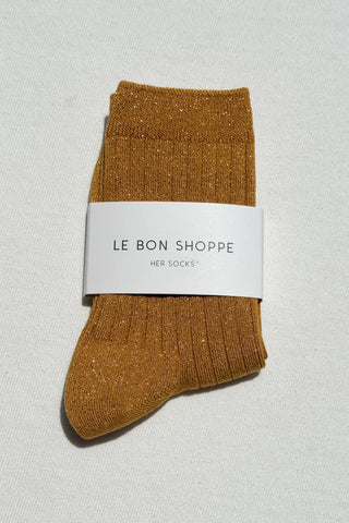 Her Modal Socks - Mustard Glitter
