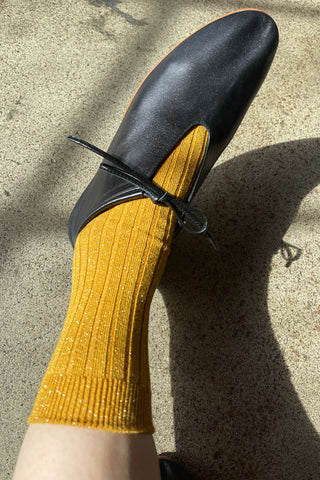 Her Modal Socks - Mustard Glitter