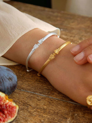 Hinged Column Bracelet with Ornate Detailing