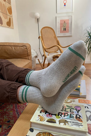 Extended Boyfriend Socks - LT Grey