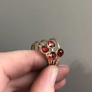 14K Gold-Filled Garnet Stacking Ring