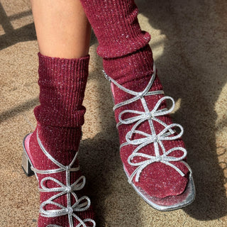 Winter Sparkle Socks - Wine