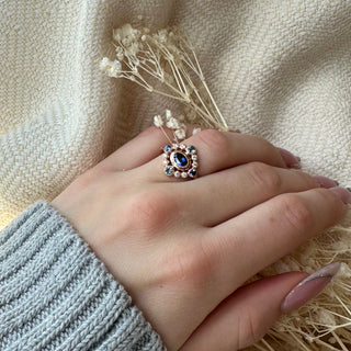 Blue Montana Sapphire and Diamond Ring