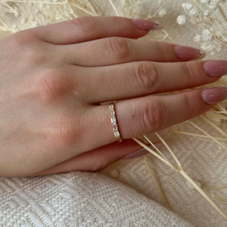 Five Emerald Cut Diamond Band