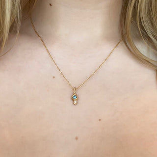 Mermaid Treasure Teal Sapphire & Diamond Necklace