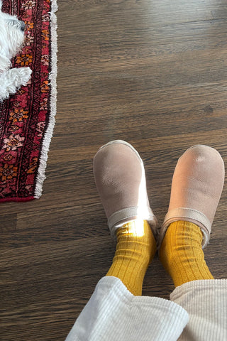 Her Modal Socks - Mustard Glitter