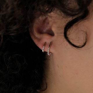 Prism Mixed Metal J-Hoop Earring Large