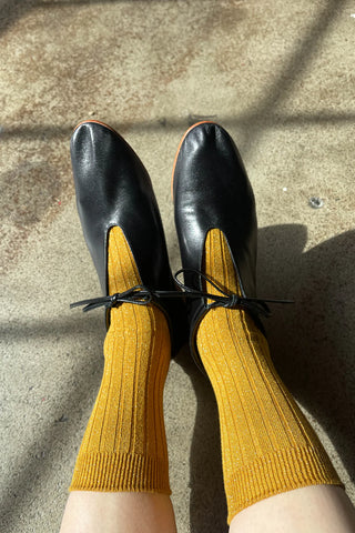 Her Modal Socks - Mustard Glitter