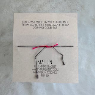 Mai Lin "Love Endlessly, Find Gratitude, & Dwell in Possibility" Bracelet On 100% Silk Thread