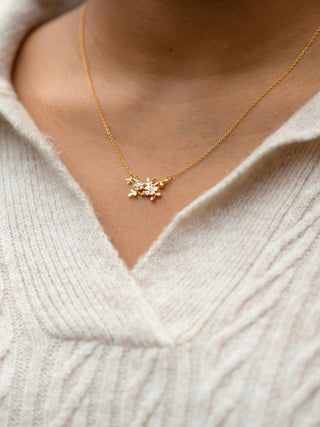 Inline Wild Rose Necklace with Bee & Ruby