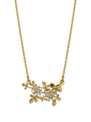 Inline Wild Rose Necklace with Bee & Ruby