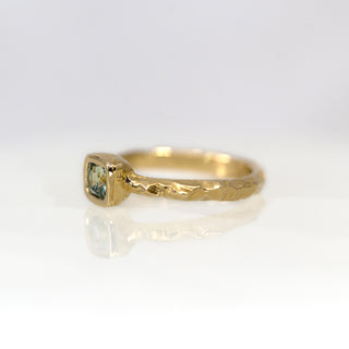 Jasper Textured Solitaire Sapphire Ring