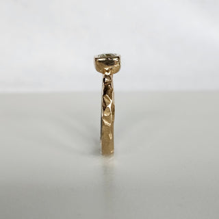 Jasper Textured Solitaire Sapphire Ring