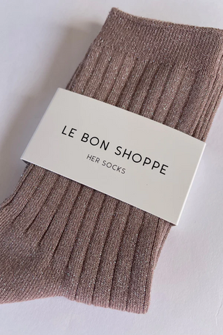 Le Bon Shoppe Her Modal Socks - Jute Glitter