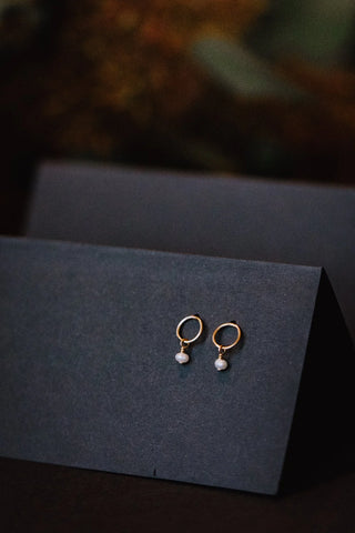 Dewdrop Pearl Stud Earrings